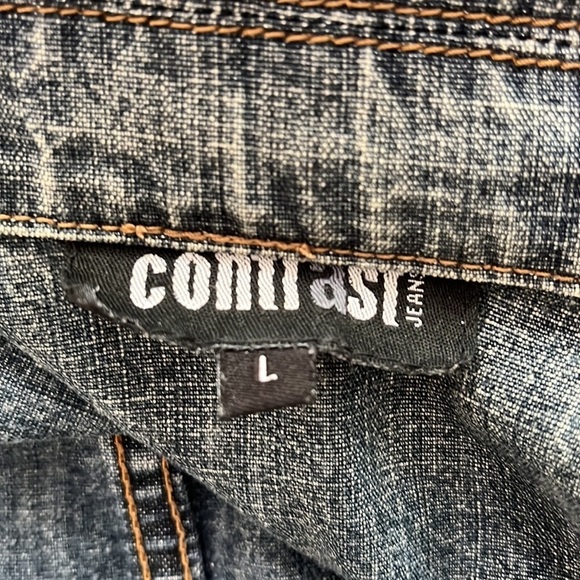 Contrast Jean Jacket. Lightweight Jean Jacket. Soft Comfy Denim Coastal. LARGE - Picture 4 of 12